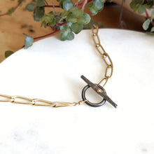 Load image into Gallery viewer, Gold and Steel Toggle Necklace