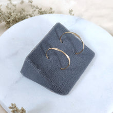 Load image into Gallery viewer, Faceted Gold Hoops
